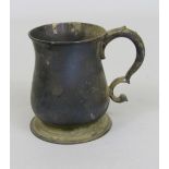 George II silver baluster tankard, maker TF?, London 1733, 10cm high, 8.5oz approx