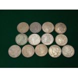 American Silver Dollars - Ten Morgan dollars, 1883, 1889, 1890, 1898, 1900 x 2, 1921 x 4, plus three