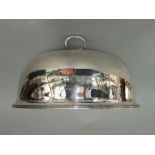 Silver plated cloche engraved with a letter I, 40cm long