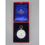 18ct gold pocket watch, the back plate engraved Bracebridge's Clerkenwell, London No.39502, 88.8