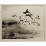 Edmund Blampied, RBA (British 1886-1966) Galloping, signed limited edition monochrome etching,