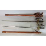 Two George V Army officers swords, Oxford and Bucks regiments, the blades by Wilkinson