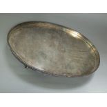 A large oval silver plated gallery tray together with a collection of good quality silver plated