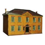 A good large 19th century dolls house - Delamere Rectory, the front elevation enclosed by panelled