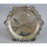 Late George III Scottish silver salver, with cast scallop shell and gadrooned rim, maker AC,