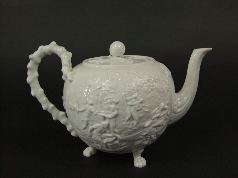 A collection of mainly 19th century continental ceramics including a white glazed Capodimonte teapot - Image 6 of 6