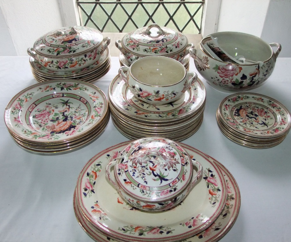 A quantity of 19th century Shanghae (sic) dinner wares by T Till & Son, comprising pair of tureens - Image 2 of 2