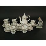 A collection of Royal Albert Winsome pattern tea and coffee wares comprising coffee pot, twelve