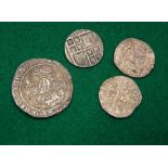 James 1st half-groat, two Edward 1st pennies and an Edward IV groat