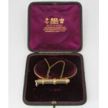 Sampson Mordan & Co propelling pencil mounted as a bangle, with safety chain and original fitted box