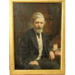 Arthur Foord Hughes (British 1856-1914) - Half length portrait of J T Curwen Esq, seated in his