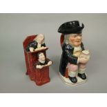 A 19th century Staffordshire figure group "The Vicar and Moses" 19cm tall approx, together with a