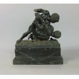 19th century carved marble character group "The Pankratiasts (the Wrestlers)" - After the 3rd