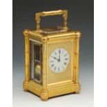 A good quality 19th century French repeating carriage clack by Henri Jacot, with gilt mask and