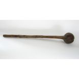 Impressive antique native American cudgel or weapon, marked with thirteen slits (kills) upon
