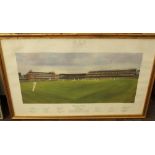 Jack Russell (British B.1963) - Winning Double, signed limited edition cricket print showing