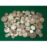 A quantity of Victorian and later, but all pre 1946 silver coinage English coinage, 500 grams