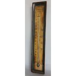 A 19th century Macrae of London mahogany cased glass fronted thermometer, 51cm high