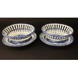 A pair of early 19th century Caughtley chestnut baskets of oval form