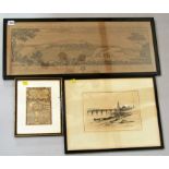 Sir David Young Cameron, RA, RSA (British 1865-1945) - Perth Bridge, monochrome etching, unsigned,