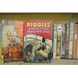 A collection of books by Captain W E Johns, including Biggles and Gimlet, some first editions and