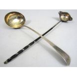 George III silver soup ladle, maker Richard Crossley, London 1804, 32cm long, 6oz approx; together