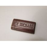 An unused vesta box in the form of a chocolate bar - P H Suchard - made in Vienna, 6cm approx