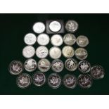 A collection of Westminster and silver proof coinage - twenty silver dollars, nine 5 dollar