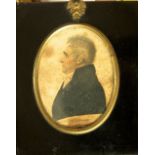 Early 19th century school - Miniature portrait of Reverend Francis Nicoll, principle of St Andrews