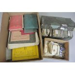 A box containing, sorted and placed in envelopes, a selection of worldwide stamps, a further box