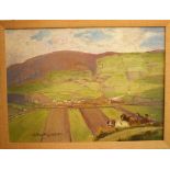 William Hoggatt RI RBC (British) - 'The Plains of Heaven', Landscape with pair of heavy horses and