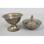 Guild of Handicrafts silver lidded dish and pedestal bowl by Charles Robert Ashbee, the lidded