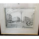 After Paul Draper (20th century British school) - Seven Dials Circa 1750, monochrome limited edition