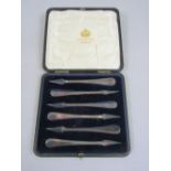 Cased set of six Elkington & Co silver lobster picks, Birmingham 1927