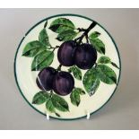 Wemyss Ware - Small Plate 'Plums', impressed Wemyss ware and Robert Heron & Son, 16cm approx