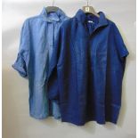 Two traditional artists blue smocks, one used, one unused