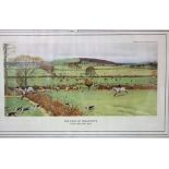 After Cecil Aldin (20th century) -Set of four coloured prints of hunting subjects, 27 x 41 cm,