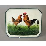 Wemyss Ware - Comb Tray 'Cockerel', impressed Wemyss, Rogers De Rin label, attributed to Karel