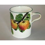 Wemyss Ware - Large mug 'Apple', stamped Wemyss ware and Robert Heron & Son, height 14cm approx