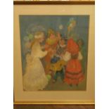 Jane Fyde - Study of children in fancy dress, gouache, signed, 64 x 54cm, framed