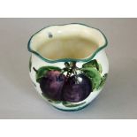 Wemyss Ware - Fern Pot 'Plums', impressed Wemyss ware, height 8 cm approx