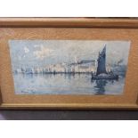 Georges Fly (20th century) - Study of a Mediterranean style harbour scene, watercolour, signed, 20 x