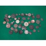 A collection of 50 coins including ancient Byzantine and others from Asia and the Middle East