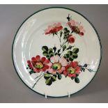 Wemyss Ware - Plate 'Dog Rose', impressed Wemyss ware, 25cm approx