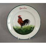 Wemyss Ware - Plate 'Cockerel', impressed Wemyss ware and Robert Heron & Son, stamped Thomas