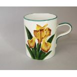 Wemyss Ware - Large mug 'Iris', impressed Wemyss, stamped Thomas Goode & Co, inscribed Martyn Edgell