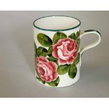 Wemyss Ware - Large mug, 'Cabbage Rose', stamped Wemyss, height 15cm approx