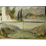 A pair of 19th century sketch books of watercolours of topographical views in Britain and on the