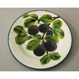 Wemyss Ware - Small Butter Plate 'Plums', impressed Wemyss, stamped Thomas Goode & Co, height 14cm