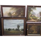 20th century - Collection of country scenes, harbour scene, etc, oil on canvas, signed S Heath,